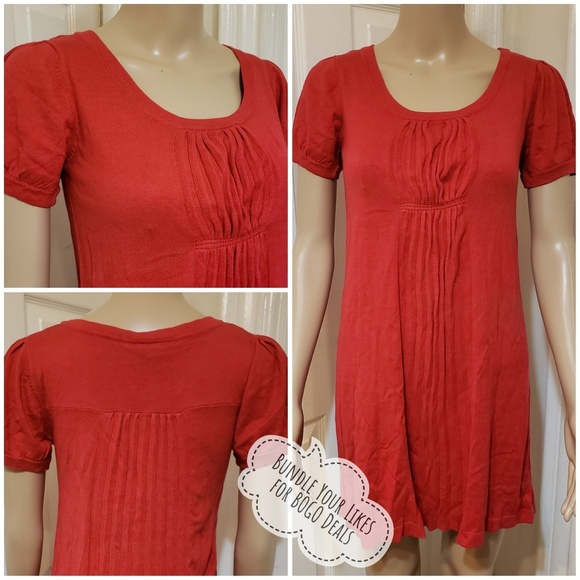NWT| Pink Rose {RED SCOOP NECK TUNIC DRESS} - Picture 2 of 9